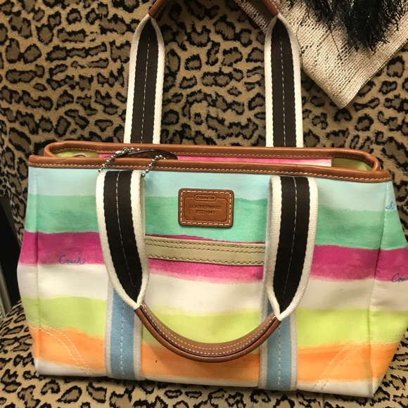 Coach Handbags - Coach Bright watercolor Pastel Colored Bag